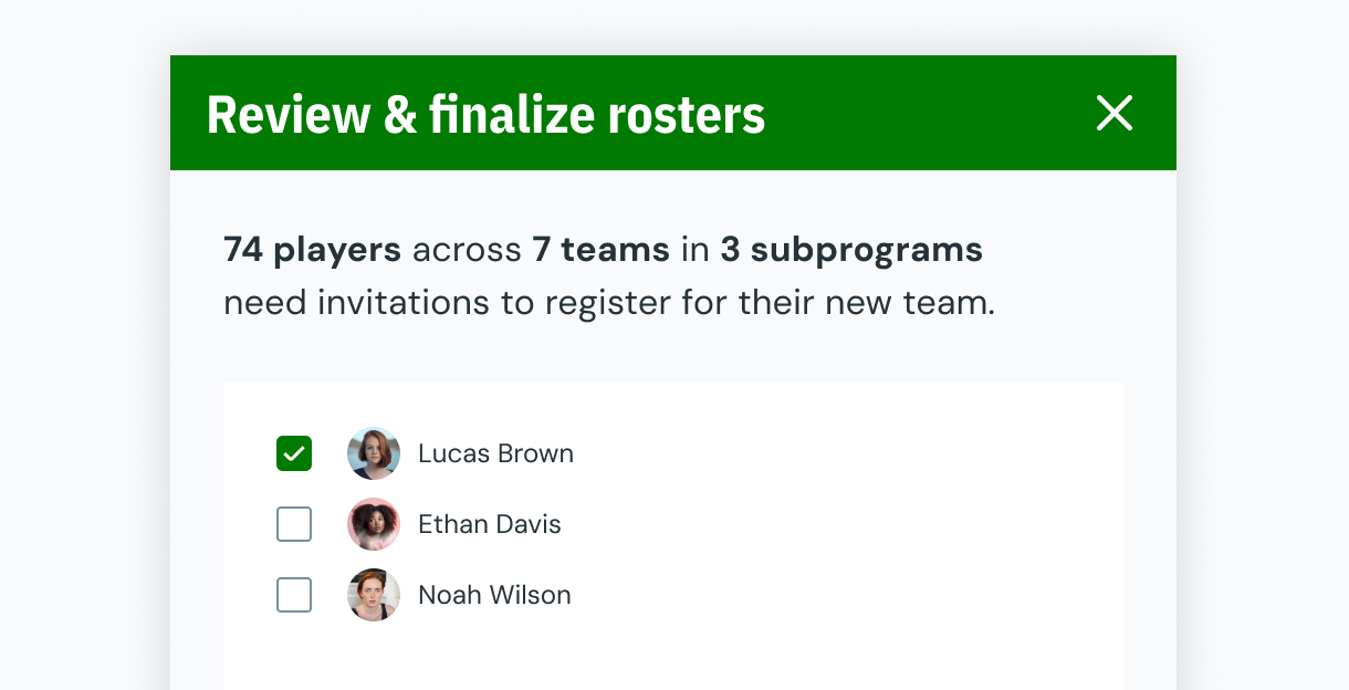 Review invitations modal