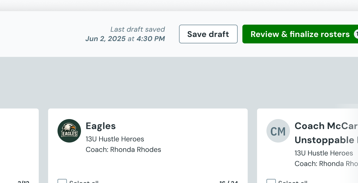 Save draft component
