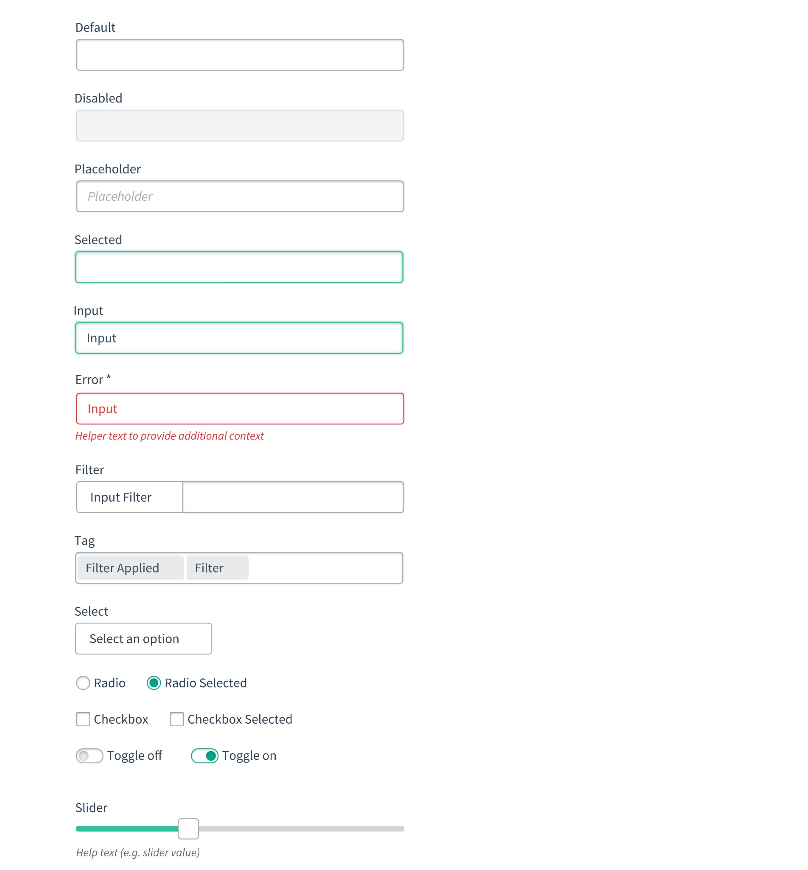 Design system form components